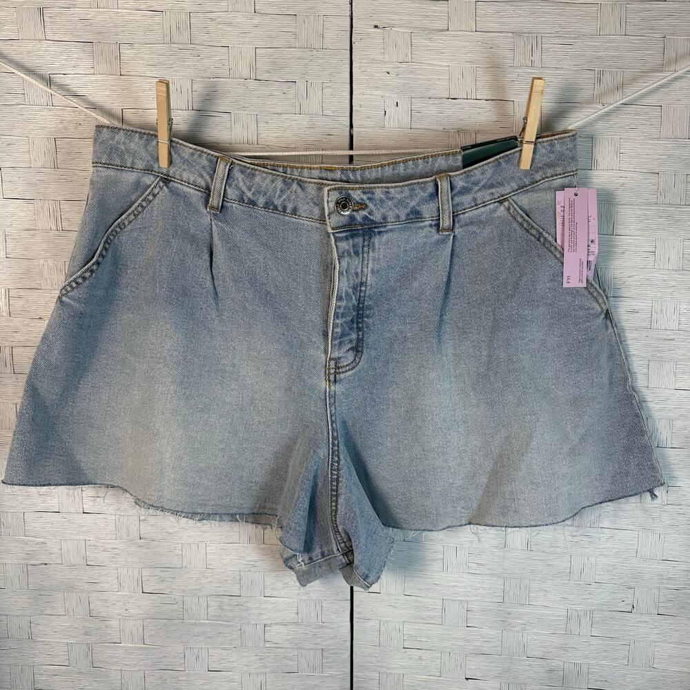 Wild Fable super high-rise shorts, cut offs denim button fly normcore plus size